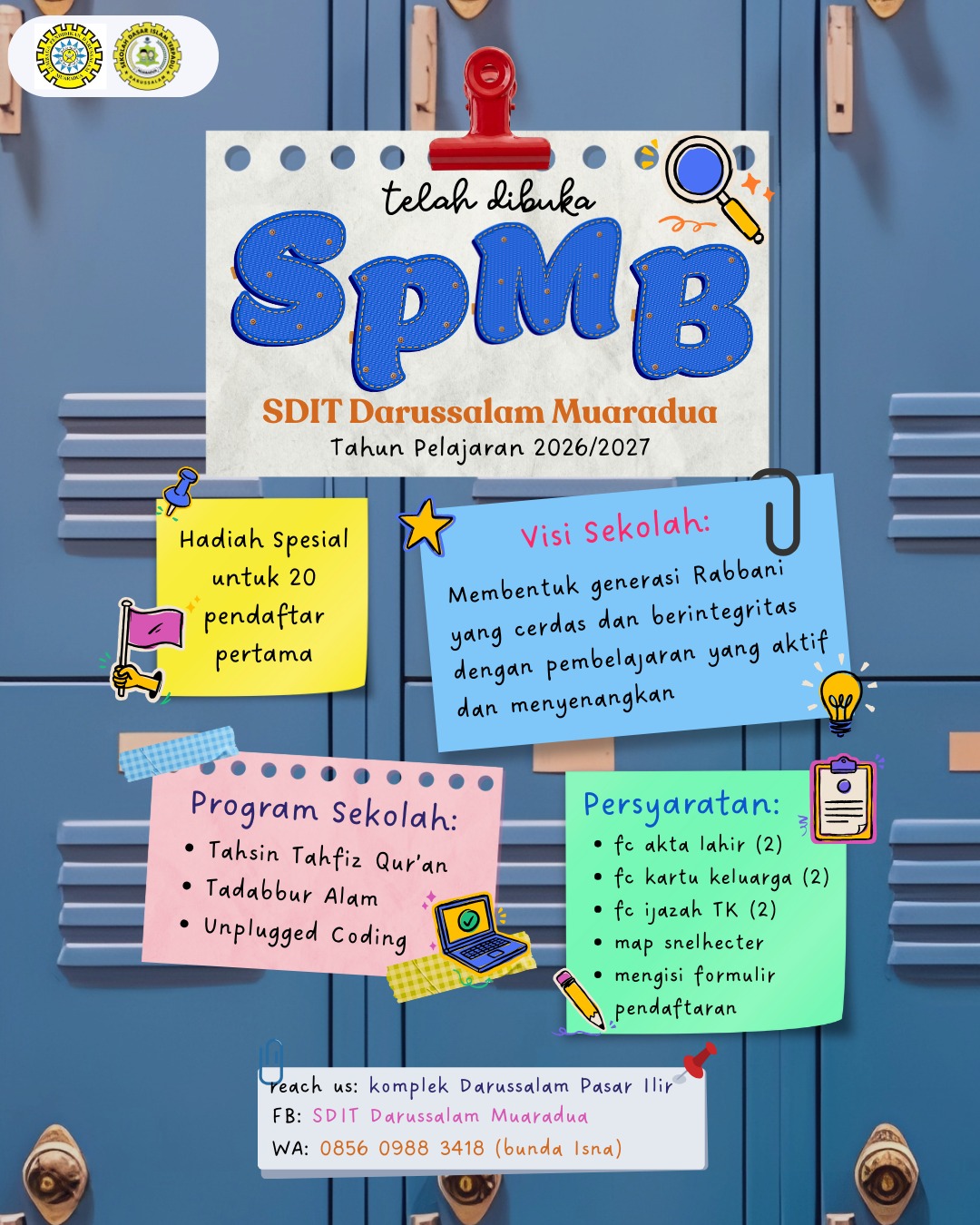 Kabar Gembira bagi Wali Murid Muaradua! SDIT Darussalam Muaradua Resmi Buka Pendaftaran Siswa Baru Tahun Ajaran 2026-2027